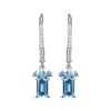 Thumbnail Image 2 of Multi-Shape London & Swiss Blue Topaz, White Lab-Created Sapphire Drop Earrings Sterling Silver