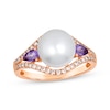 Thumbnail Image 0 of Le Vian Cultured Pearl & Amethyst Ring 1/3 ct tw Diamonds 14K Strawberry Gold