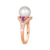 Thumbnail Image 1 of Le Vian Cultured Pearl & Amethyst Ring 1/3 ct tw Diamonds 14K Strawberry Gold