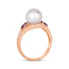 Thumbnail Image 2 of Le Vian Cultured Pearl & Amethyst Ring 1/3 ct tw Diamonds 14K Strawberry Gold