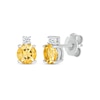 Thumbnail Image 1 of Citrine & White Lab-Created Sapphire Stud Earrings Sterling Silver