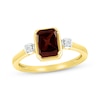 Thumbnail Image 1 of Emerald-Cut Garnet & White Lab-Created Sapphire Ring