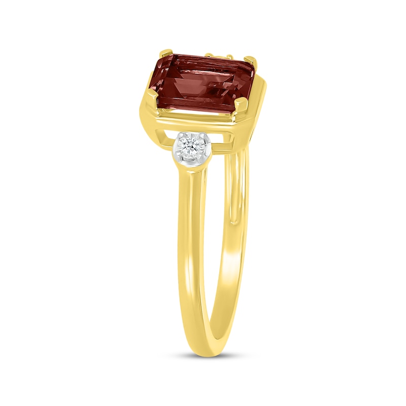 Main Image 2 of Emerald-Cut Garnet & White Lab-Created Sapphire Ring