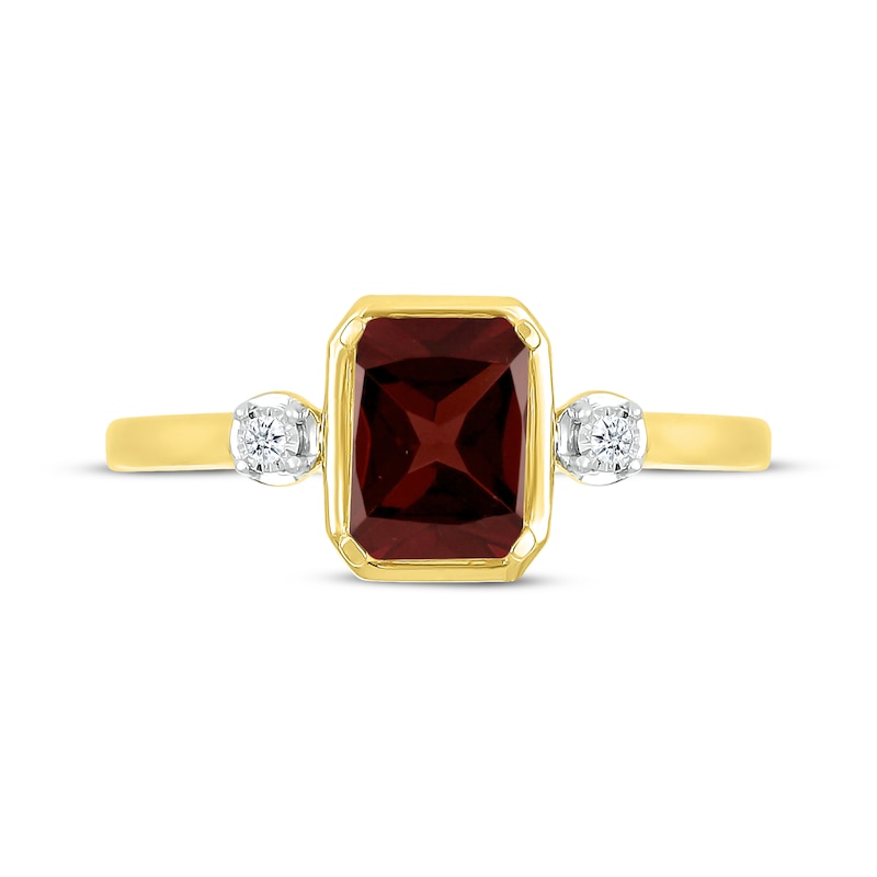 Main Image 4 of Emerald-Cut Garnet & White Lab-Created Sapphire Ring