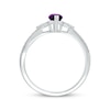 Thumbnail Image 2 of Marquise-Cut Amethyst & White Lab-Created Sapphire Ring 10K White Gold