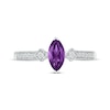 Thumbnail Image 3 of Marquise-Cut Amethyst & White Lab-Created Sapphire Ring 10K White Gold