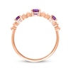 Thumbnail Image 2 of Amethyst Three-Stone Beaded Ring 10K Rose Gold