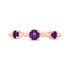 Thumbnail Image 3 of Amethyst Three-Stone Beaded Ring 10K Rose Gold