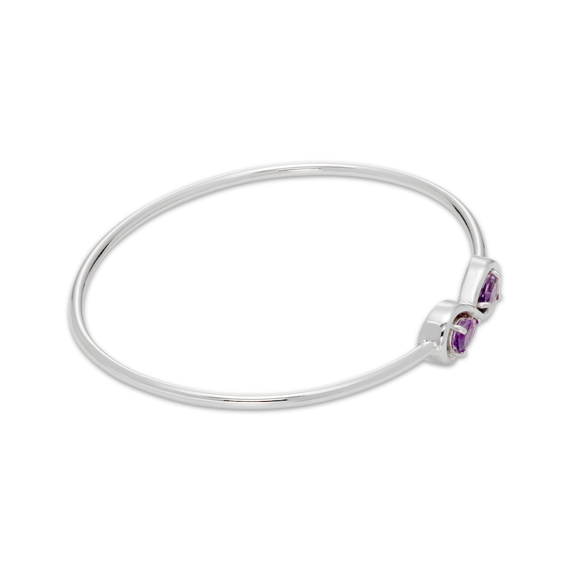 Pear-Shaped Amethyst Open Bangle Bracelet Sterling Silver | Kay