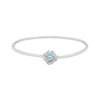 Thumbnail Image 0 of Swiss Blue Topaz & White Lab-Created Sapphire Open Bangle Bracelet Sterling Silver