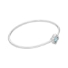 Thumbnail Image 1 of Swiss Blue Topaz & White Lab-Created Sapphire Open Bangle Bracelet Sterling Silver