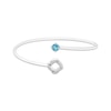 Thumbnail Image 2 of Swiss Blue Topaz & White Lab-Created Sapphire Open Bangle Bracelet Sterling Silver