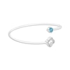 Thumbnail Image 3 of Swiss Blue Topaz & White Lab-Created Sapphire Open Bangle Bracelet Sterling Silver