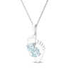 Thumbnail Image 1 of Heart-Shaped Aquamarine Baby Feet Necklace Sterling Silver 18"