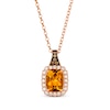 Thumbnail Image 1 of Le Vian Chocolatier Citrine Necklace 1/4 ct tw Diamonds 14K Strawberry Gold 19&quot;