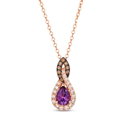 Le Vian Amethyst Necklace 1/2 ct tw Diamonds 14K Strawberry Gold 19&quot;