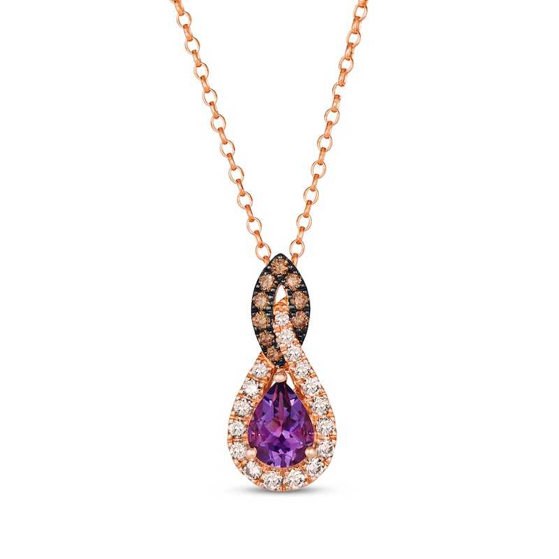 Main Image 1 of Le Vian Amethyst Necklace 1/2 ct tw Diamonds 14K Strawberry Gold 19&quot;