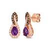 Thumbnail Image 1 of Le Vian Amethyst Drop Earrings 1/2 ct tw Diamonds 14K Strawberry Gold