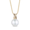 Thumbnail Image 0 of Le Vian Cultured Pearl Necklace 1/20 ct tw Diamonds 14K Honey Gold 19"