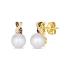 Thumbnail Image 1 of Le Vian Cultured Pearl Earrings 1/8 ct tw Diamonds 14K Honey Gold