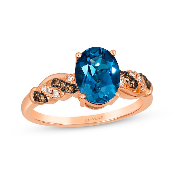 Le Vian Topaz Ring 1/8 ct tw Diamonds 14K Strawberry Gold