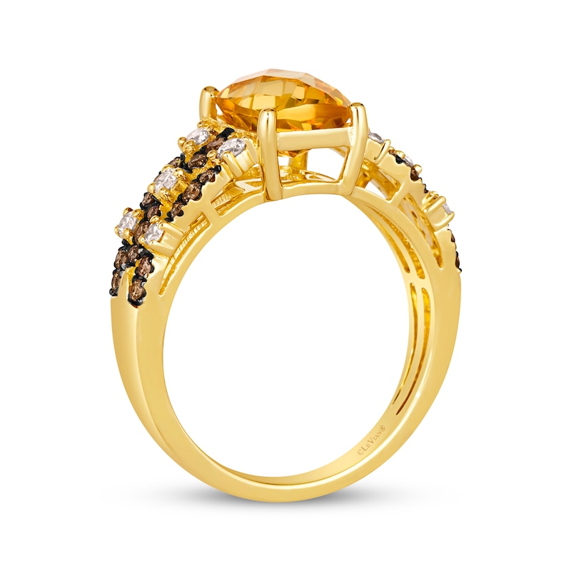 Main Image 3 of Le Vian Venetian Mosaic Citrine Ring 1/2 ct tw Diamonds 14K Honey Gold