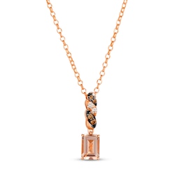 Le Vian Morganite Necklace 1/15 ct tw Diamonds 14K Strawberry Gold 19&quot;