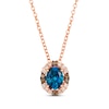 Thumbnail Image 0 of Le Vian Venetian Mosaic Blue Topaz Necklace 1/5 ct tw Diamonds 14K Strawberry Gold 18"