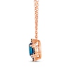 Thumbnail Image 1 of Le Vian Venetian Mosaic Blue Topaz Necklace 1/5 ct tw Diamonds 14K Strawberry Gold 18"