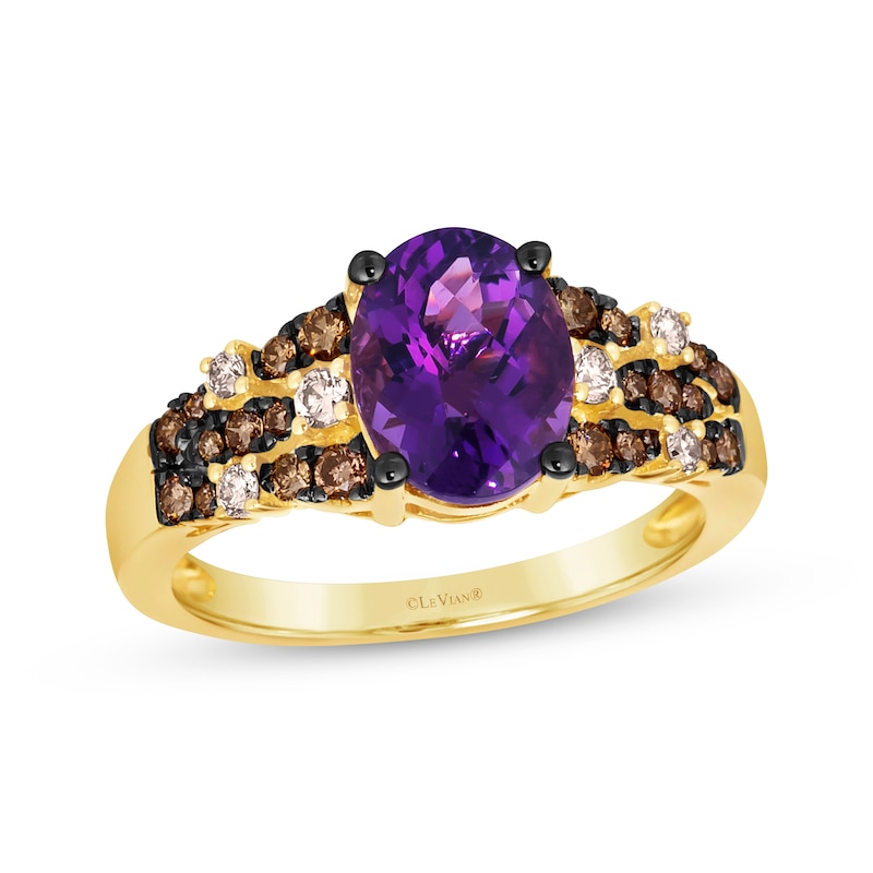 Le Vian Venetian Mosaic Amethyst Ring 3/8 ct tw Diamonds 14K Honey Gold