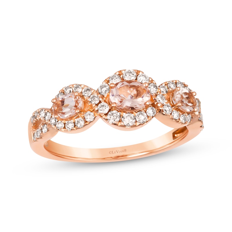 Le Vian Morganite Ring 3/8 ct tw Diamonds 14K Strawberry Gold