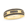 Thumbnail Image 1 of Men's Black Wedding Band 1/2 ct tw 10K Yellow Gold