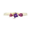 Thumbnail Image 1 of Multi-Shape Rhodolite Garnet, Amethyst, Pink Tourmaline & Diamond Ring 1/20 ct tw 10K Yellow Gold