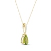 Thumbnail Image 2 of Pear-Shaped Peridot & Diamond Accent Necklace 10K Yellow Gold 18&quot;