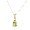 Thumbnail Image 3 of Pear-Shaped Peridot & Diamond Accent Necklace 10K Yellow Gold 18&quot;