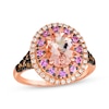 Thumbnail Image 1 of Le Vian Venetian Color on Color Morganite & Pink Sapphire Ring 1/2 ct tw Diamonds 14K Strawberry Gold