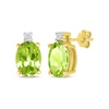 Thumbnail Image 1 of Oval-Cut Peridot & Diamond Accent Stud Earrings 10K Yellow Gold