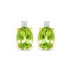 Thumbnail Image 2 of Oval-Cut Peridot & Diamond Accent Stud Earrings 10K Yellow Gold