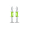 Thumbnail Image 2 of Baguette-Cut Peridot & White Lab-Created Sapphire Hoop Earrings Sterling Silver