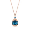 Thumbnail Image 0 of Le Vian Venetian Color on Color Deep Sea Blue Topaz Necklace 1/8 ct tw Diamonds 14K Strawberry Gold 19"