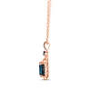Thumbnail Image 1 of Le Vian Venetian Color on Color Deep Sea Blue Topaz Necklace 1/8 ct tw Diamonds 14K Strawberry Gold 19"
