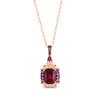 Thumbnail Image 0 of Le Vian Venetian Color on Color Rhodolite Garnet Necklace 1/8 ct tw Diamonds 14K Strawberry Gold 19"
