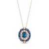 Thumbnail Image 0 of Le Vian Venetian Color on Color Blue Topaz Denim Ombre Necklace 1/3 ct tw Diamonds 14K Strawberry Gold 19"