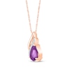 Thumbnail Image 2 of Pear-Shaped Amethyst & Diamond Necklace 1/20 ct tw 10K Rose Gold 18&quot;