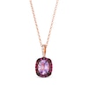 Thumbnail Image 1 of Le Vian Venetian Color on Color Pink Quartz & Rhodolite Garnet Necklace 1/8 ct tw Diamonds 14K Strawberry Gold 19&quot;