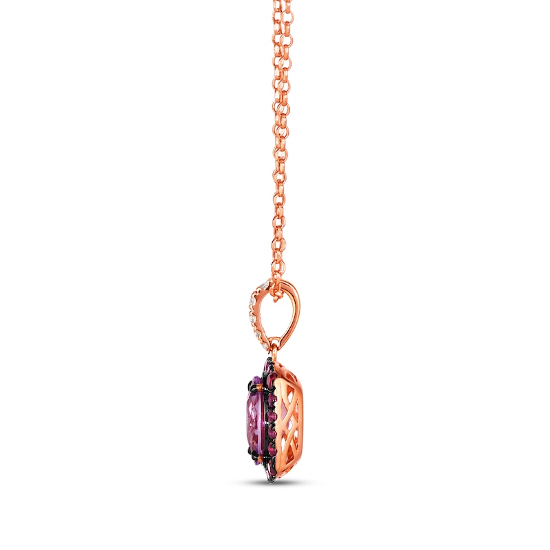 Main Image 2 of Le Vian Venetian Color on Color Pink Quartz & Rhodolite Garnet Necklace 1/8 ct tw Diamonds 14K Strawberry Gold 19&quot;