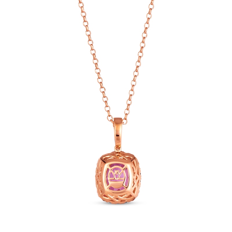 Main Image 3 of Le Vian Venetian Color on Color Pink Quartz & Rhodolite Garnet Necklace 1/8 ct tw Diamonds 14K Strawberry Gold 19&quot;