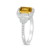 Thumbnail Image 1 of Emerald-Cut Citrine & White Lab-Created Sapphire Ring Sterling Silver