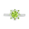 Thumbnail Image 4 of Cushion-Cut Peridot & White Lab-Created Sapphire Sunburst Ring Sterling Silver