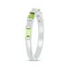 Thumbnail Image 2 of Baguette-Cut Peridot & White Lab-Created Sapphire Stackable Ring Sterling Silver